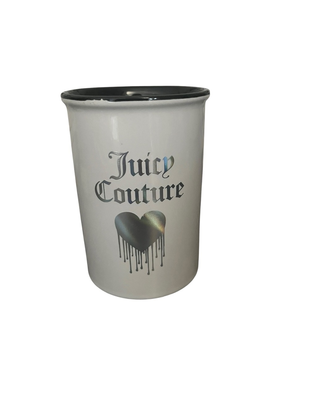 Juicy Couture Dripping Heart Ceramic Makeup Brush Pen Pencil Holder